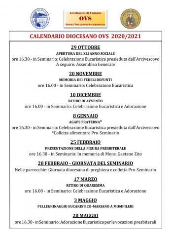 Calendario Diocesano OVS 2020/2021