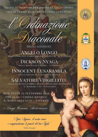 Locandina ordinazione diaconale